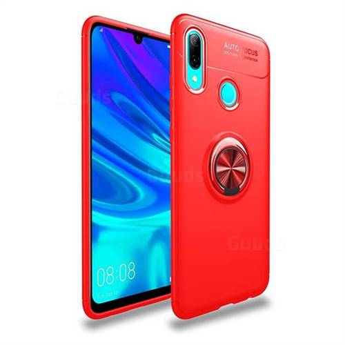 Auto Focus Invisible Ring Holder Soft Phone Case for Huawei P Smart (2019) - Red