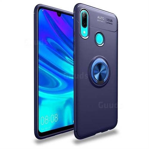 Auto Focus Invisible Ring Holder Soft Phone Case for Huawei P Smart (2019) - Blue