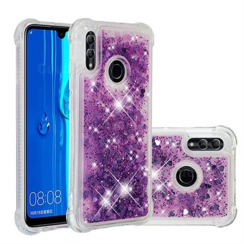 Dynamic Liquid Glitter Sand Quicksand Star TPU Case for Huawei P Smart (2019) - Purple