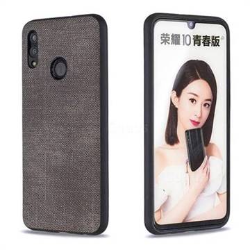 Canvas Cloth Coated Soft Phone Cover for Huawei P Smart (2019) - Dark Gray