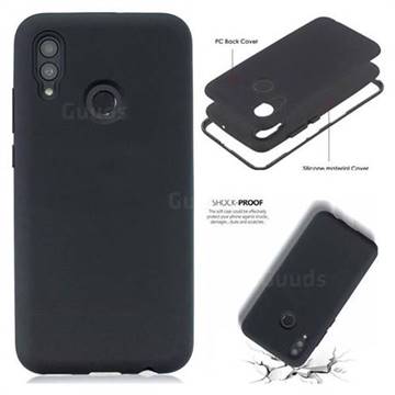 Matte PC + Silicone Shockproof Phone Back Cover Case for Huawei P Smart (2019) - Black