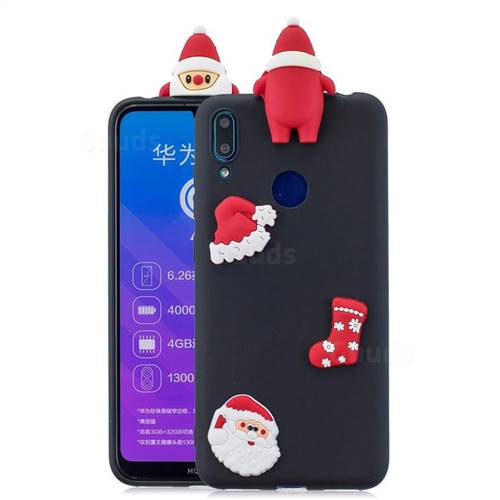 Black Santa Claus Christmas Xmax Soft 3D Silicone Case for Huawei P Smart (2019)