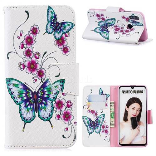 Peach Butterflies Leather Wallet Case for Huawei P Smart (2019)