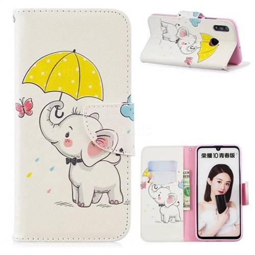 Umbrella Elephant Leather Wallet Case for Huawei P Smart (2019)