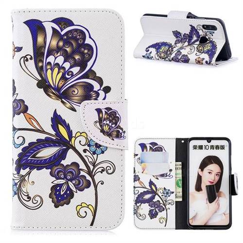 Butterflies and Flowers Leather Wallet Case for Huawei P Smart (2019)