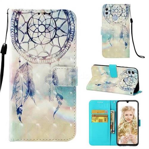 Fantasy Campanula 3D Painted Leather Wallet Case for Huawei P Smart (2019)