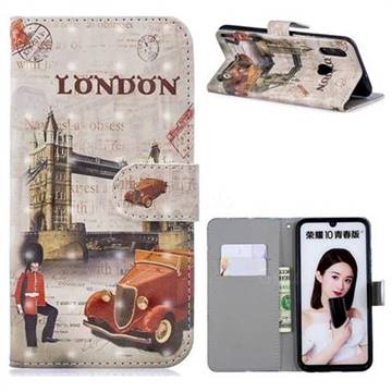 Retro London 3D Painted Leather Phone Wallet Case for Huawei P Smart (2019)
