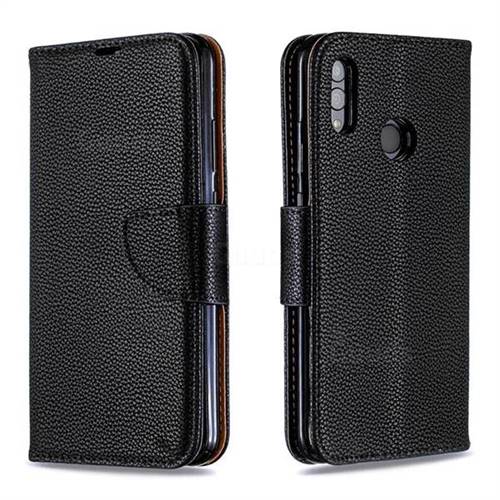 Classic Luxury Litchi Leather Phone Wallet Case for Huawei P Smart (2019) - Black