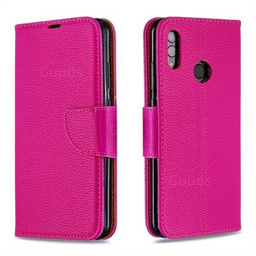 Classic Luxury Litchi Leather Phone Wallet Case for Huawei P Smart (2019) - Rose