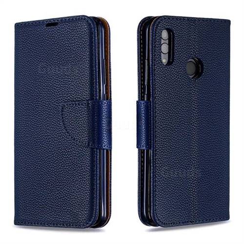 Classic Luxury Litchi Leather Phone Wallet Case for Huawei P Smart (2019) - Blue