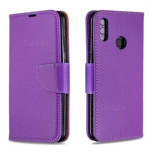 Classic Luxury Litchi Leather Phone Wallet Case for Huawei P Smart (2019) - Purple
