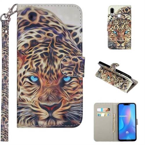 Leopard 3D Painted Leather Phone Wallet Cover for P Smart (2019) - Huawei P Smart(2019) Cases - Guuds