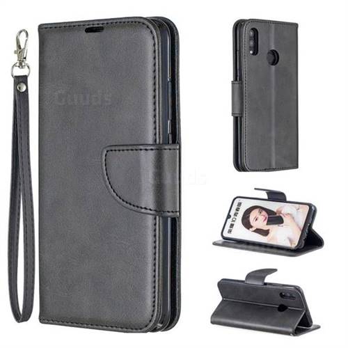 Classic Sheepskin PU Leather Phone Wallet Case for Huawei P Smart (2019) - Black