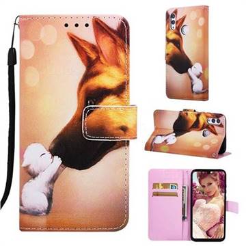 Hound Kiss Matte Leather Wallet Phone Case for Huawei P Smart (2019)