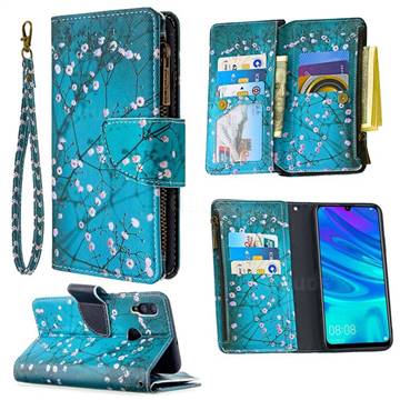 Blue Plum Binfen Color BF03 Retro Zipper Leather Wallet Phone Case for Huawei P Smart (2019)