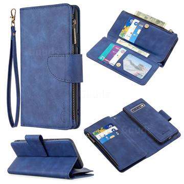 Binfen Color BF02 Sensory Buckle Zipper Multifunction Leather Phone Wallet for Huawei P Smart (2019) - Blue