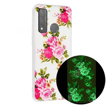 Peony Noctilucent Soft TPU Back Cover for Huawei P Smart (2020)