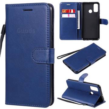 Retro Greek Classic Smooth PU Leather Wallet Phone Case for Huawei P Smart (2020) - Blue