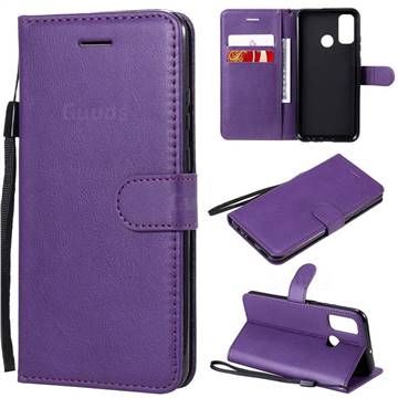 Retro Greek Classic Smooth PU Leather Wallet Phone Case for Huawei P Smart (2020) - Purple