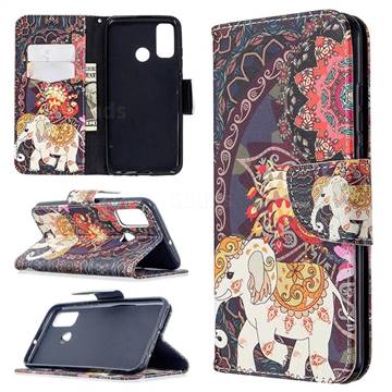 Totem Flower Elephant Leather Wallet Case for Huawei P Smart (2020)