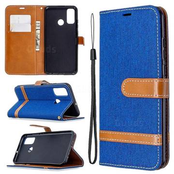 Jeans Cowboy Denim Leather Wallet Case for Huawei P Smart (2020) - Sapphire