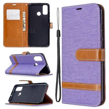 Jeans Cowboy Denim Leather Wallet Case for Huawei P Smart (2020) - Purple
