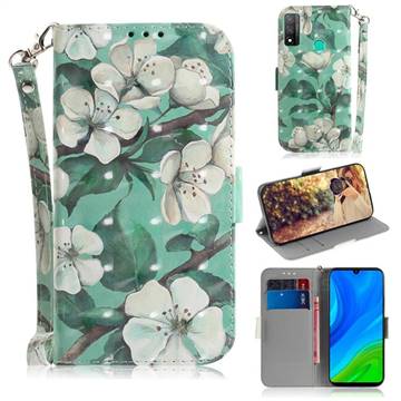 Watercolor Flower 3D Painted Leather Wallet Phone Case for Huawei P Smart (2020)