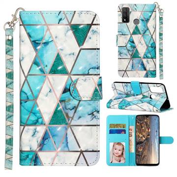 Stitching Marble 3D Leather Phone Holster Wallet Case for Huawei P Smart (2020)