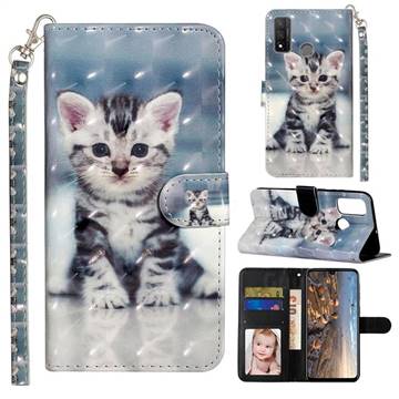 Kitten Cat 3D Leather Phone Holster Wallet Case for Huawei P Smart (2020)