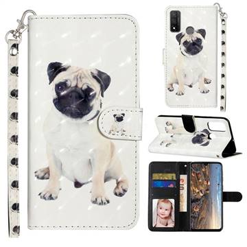 Pug Dog 3D Leather Phone Holster Wallet Case for Huawei P Smart (2020)