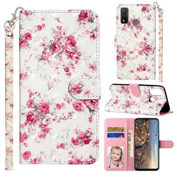 Rambler Rose Flower 3D Leather Phone Holster Wallet Case for Huawei P Smart (2020)