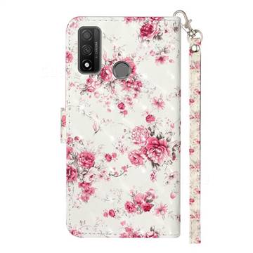 Rambler Rose Flower 3D Leather Phone Holster Wallet Case for Huawei P ...