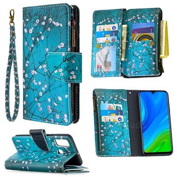 Blue Plum Binfen Color BF03 Retro Zipper Leather Wallet Phone Case for Huawei P Smart (2020)
