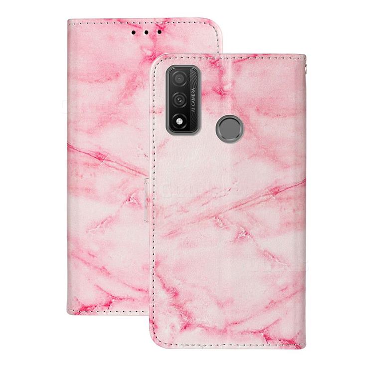 Pink Marble PU Leather Wallet Case for Huawei P Smart (2020)