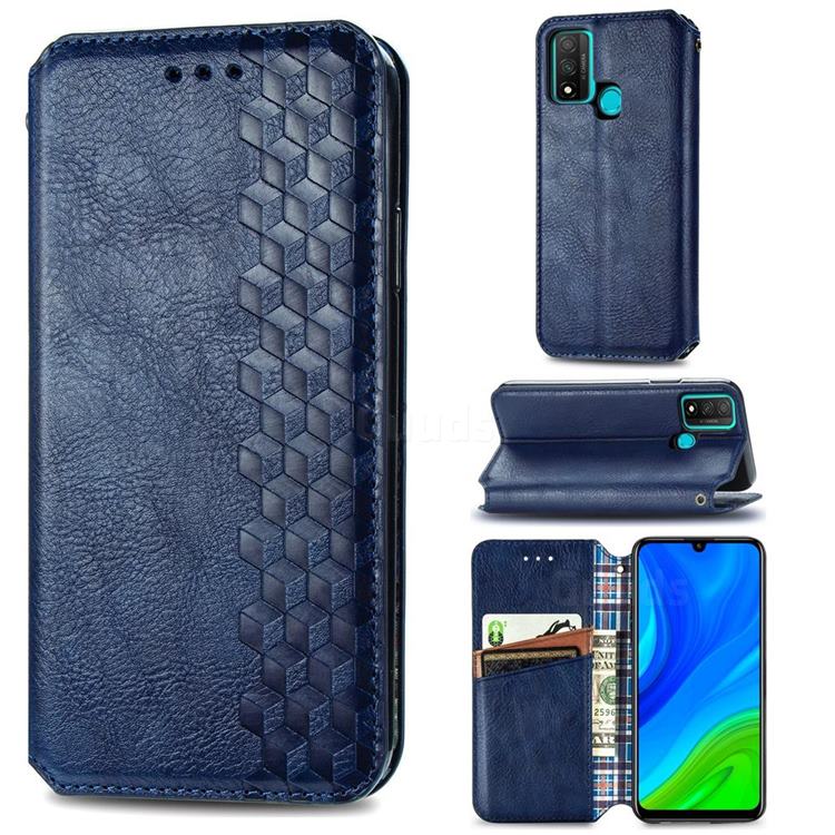 Ultra Slim Fashion Business Card Magnetic Automatic Suction Leather Flip Cover for Huawei P Smart (2020) - Dark Blue