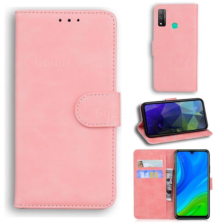 Retro Classic Skin Feel Leather Wallet Phone Case for Huawei P Smart (2020) - Pink