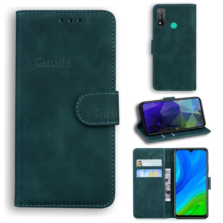 Retro Classic Skin Feel Leather Wallet Phone Case for Huawei P Smart (2020) - Green