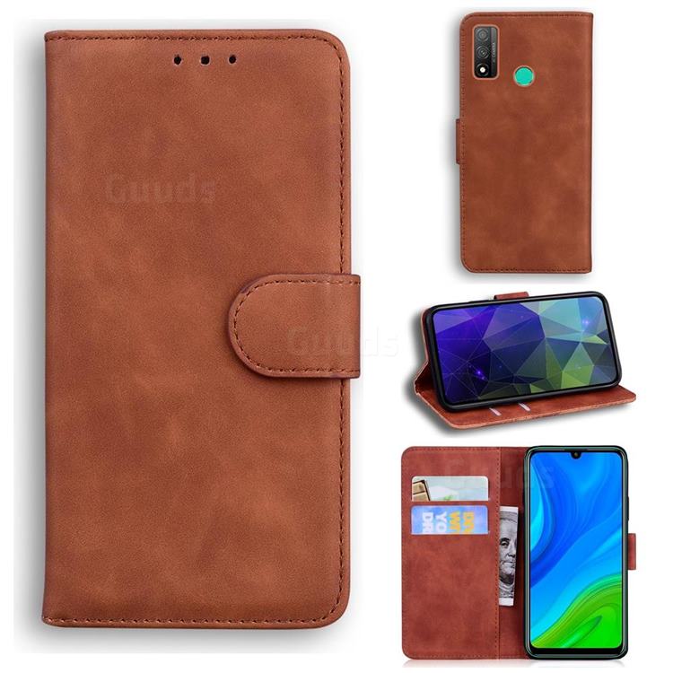 Retro Classic Skin Feel Leather Wallet Phone Case for Huawei P Smart (2020) - Brown