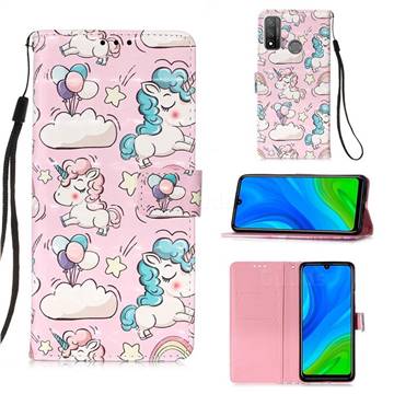 Angel Pony 3D Painted Leather Wallet Case for Huawei P Smart (2020)