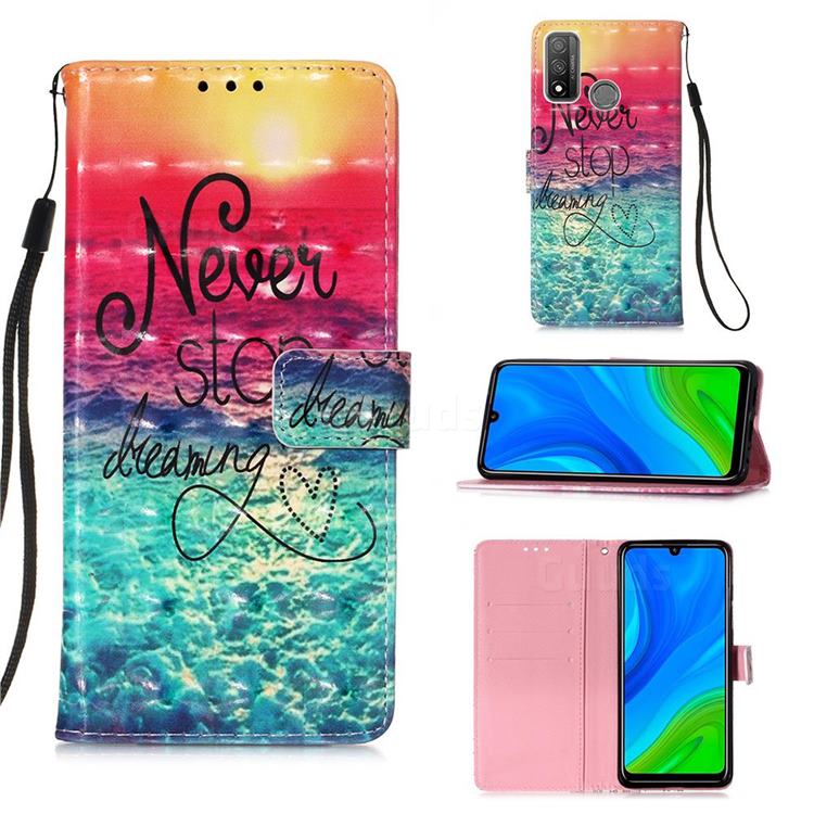Colorful Dream Catcher 3D Painted Leather Wallet Case for Huawei P Smart (2020)