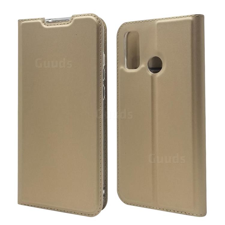 Ultra Slim Card Magnetic Automatic Suction Leather Wallet Case for Huawei P Smart (2020) - Champagne