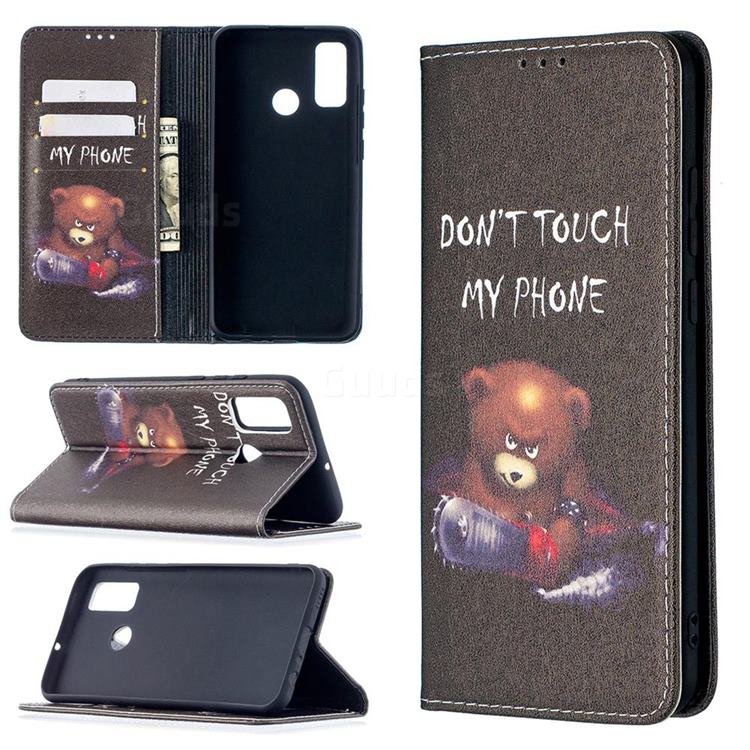 Chainsaw Bear Slim Magnetic Attraction Wallet Flip Cover for Huawei P Smart (2020)