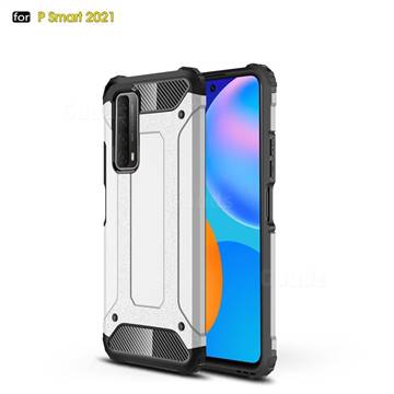King Kong Armor Premium Shockproof Dual Layer Rugged Hard Cover for Huawei P smart 2021 / Y7a - White