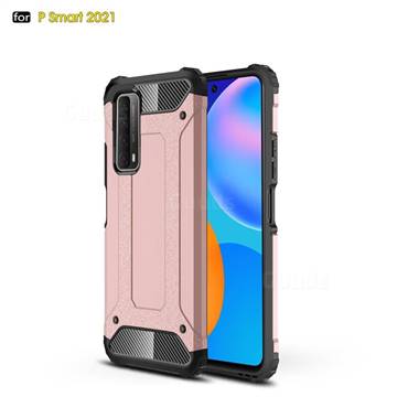 King Kong Armor Premium Shockproof Dual Layer Rugged Hard Cover for Huawei P smart 2021 / Y7a - Rose Gold