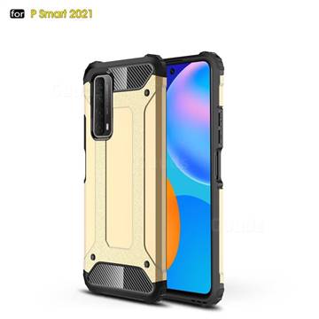 King Kong Armor Premium Shockproof Dual Layer Rugged Hard Cover for Huawei P smart 2021 / Y7a - Champagne Gold