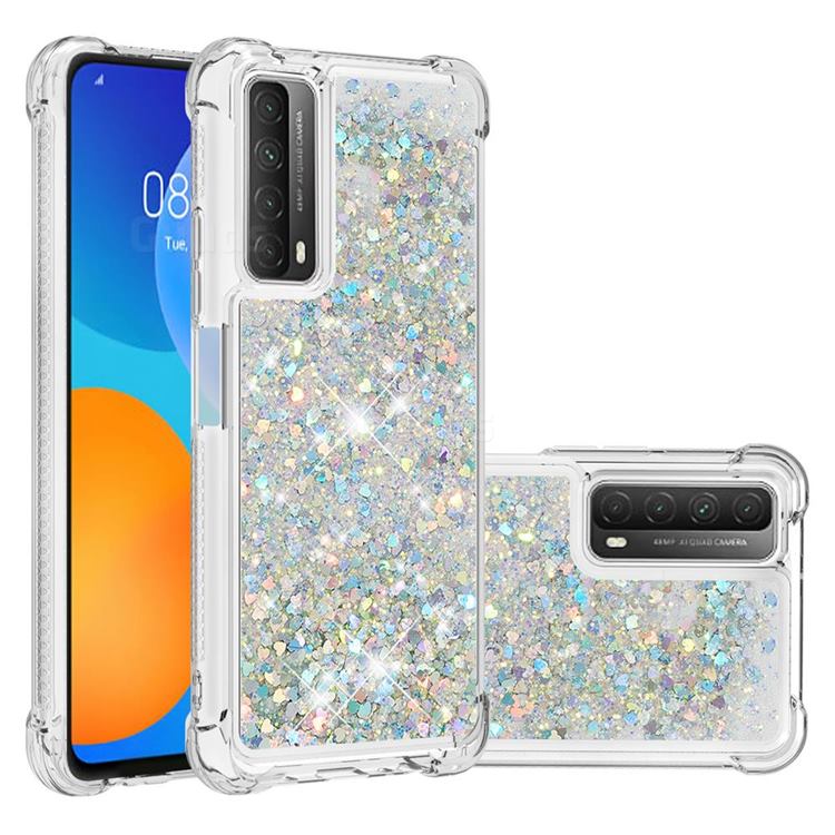 Dynamic Liquid Glitter Sand Quicksand Star TPU Case for Huawei P smart 2021 / Y7a - Silver