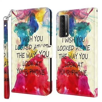 Look at Phone 3D Painted Leather Wallet Case for Huawei P smart 2021 / Y7a