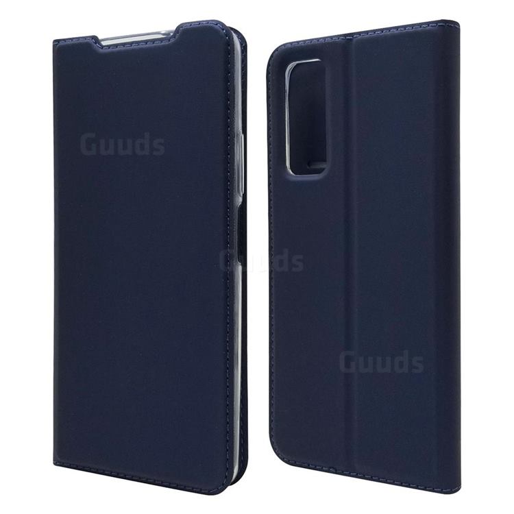 Ultra Slim Card Magnetic Automatic Suction Leather Wallet Case for Huawei P smart 2021 / Y7a - Royal Blue
