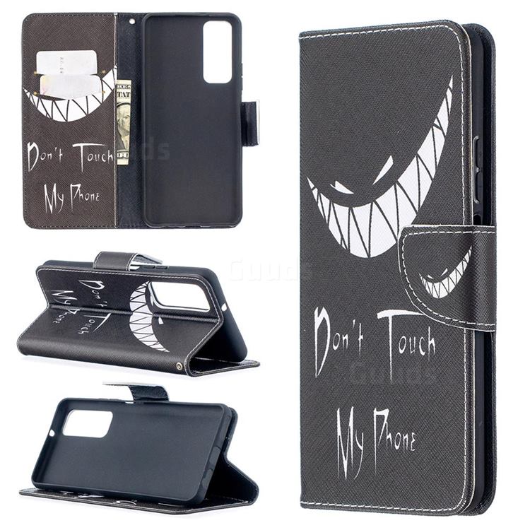 Crooked Grin Leather Wallet Case for Huawei P smart 2021 / Y7a