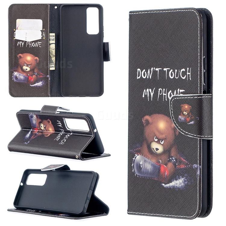 Chainsaw Bear Leather Wallet Case for Huawei P smart 2021 / Y7a